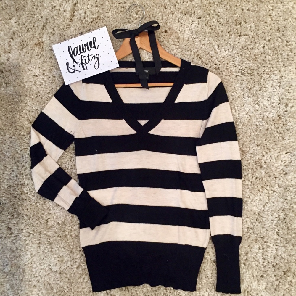 Black + Cream Knit Sweater